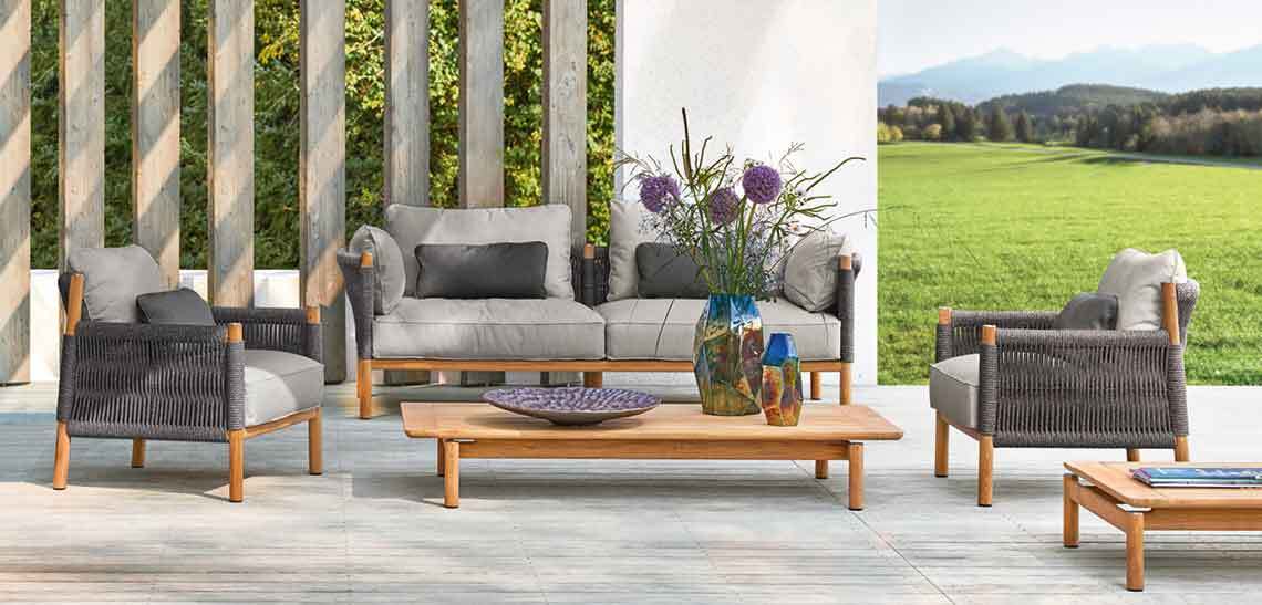 Loungemöbel aus Geflecht, Edelstahl, Aluminium - Garpa