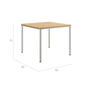 Portland Tisch Edelstahl 90 x 90 Tischplatte Teak
