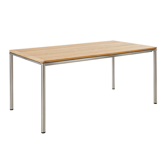 Portland Tisch Edelstahl 165 x 90 Tischplatte Teak