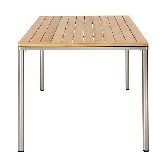 Portland Tisch Edelstahl 165 x 90 Tischplatte Teak