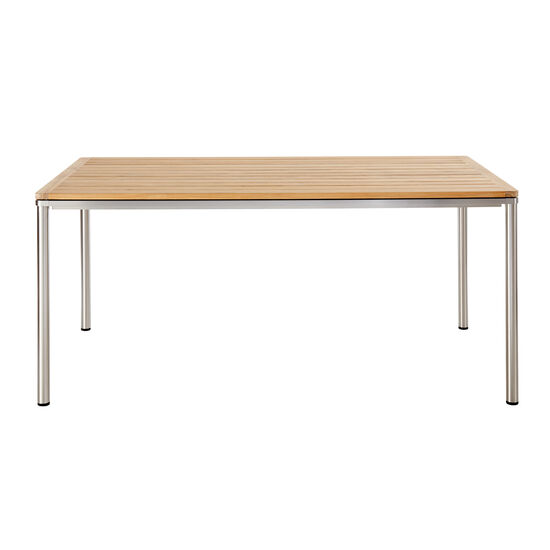 Portland Tisch Edelstahl 165 x 90 Tischplatte Teak