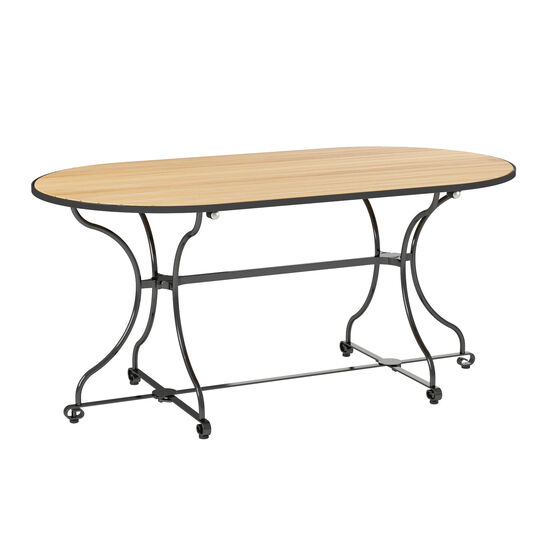 Fontenay Tisch oval 160 x 85 klappbar, Teakleisten