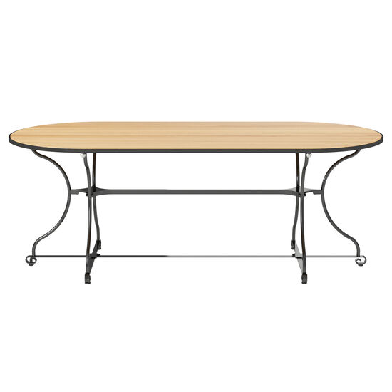 Fontenay Tisch oval 200 x 90  klappbar, Teakleisten