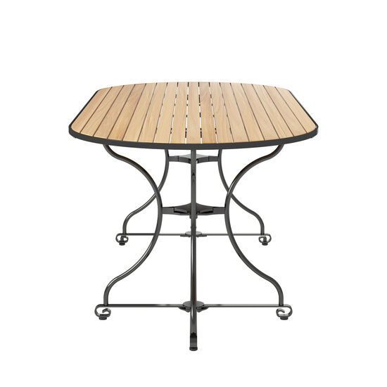 Fontenay Tisch oval 200 x 90  klappbar, Teakleisten