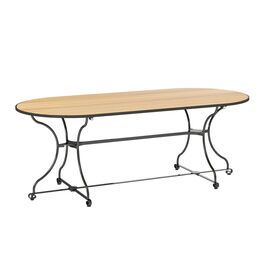 Fontenay Tisch oval 200 x 90  klappbar, Teakleisten