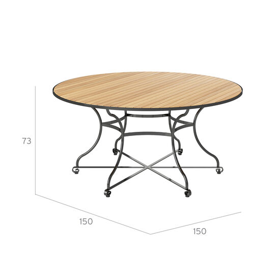Fontenay Tisch rund 150, Teakleisten