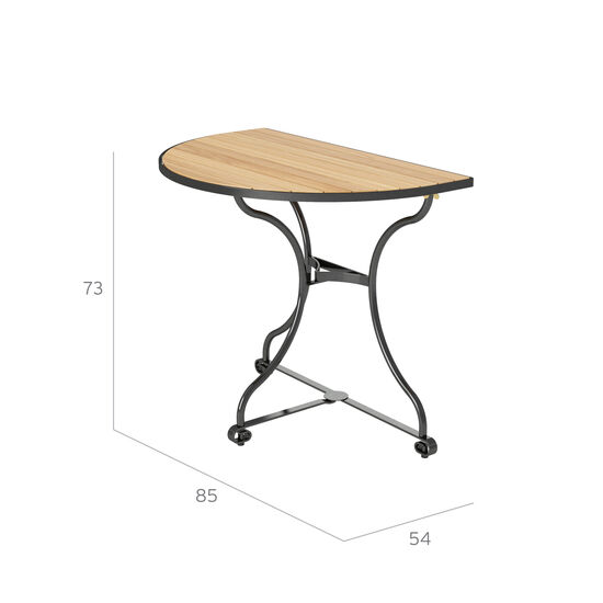 Fontenay Balkontisch 85 x 54, Teakleisten