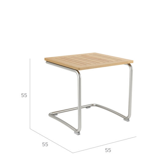 Bolero Beistelltisch Edelstahl 55 x 55 Teak
