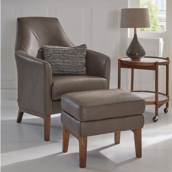 Tadeo Ledersessel Umbragrau