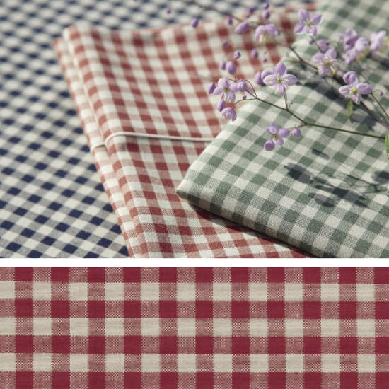 Vichy Tischtuch Rot 220x150