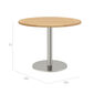 Ronda Mittelfußtisch Edelstahl rund 100 Tischplatte Teak