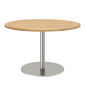 Ronda Mittelfußtisch Edelstahl rund 120 Tischplatte Teak