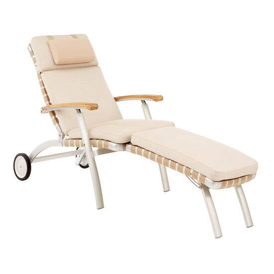 United States Deck Chair mit Rädern und verlängerter Fußstütze