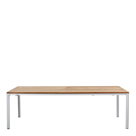 Portland Ausziehtisch Aluminium 240-300 x 100 Tischplatte Teak