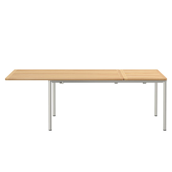 Portland Ausziehtisch Edelstahl 165-225 x 90 Tischplatte Teak