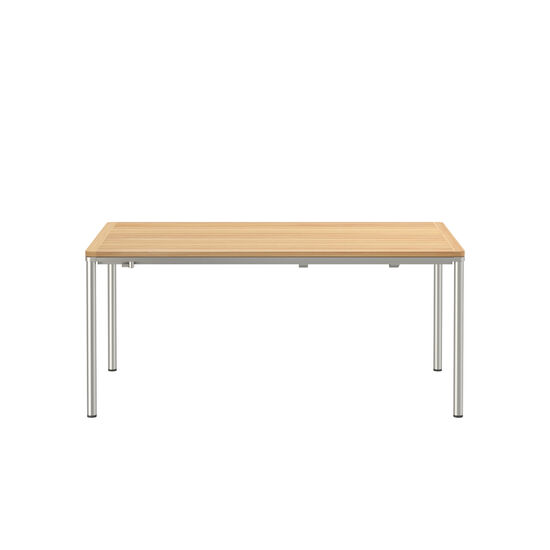 Portland Ausziehtisch Edelstahl 165-225 x 90 Tischplatte Teak