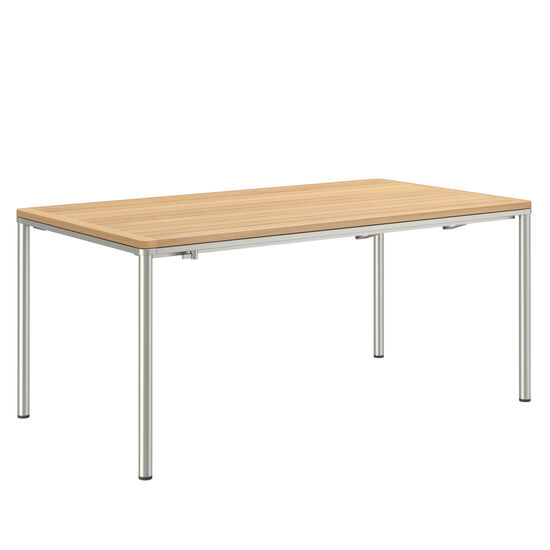 Portland Ausziehtisch Edelstahl 165-225 x 90 Tischplatte Teak