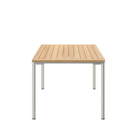 Portland Ausziehtisch Edelstahl 165-225 x 90 Tischplatte Teak