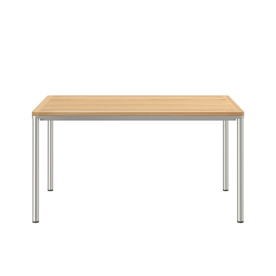 Portland Tisch Edelstahl 140 x 90 Tischplatte Teak