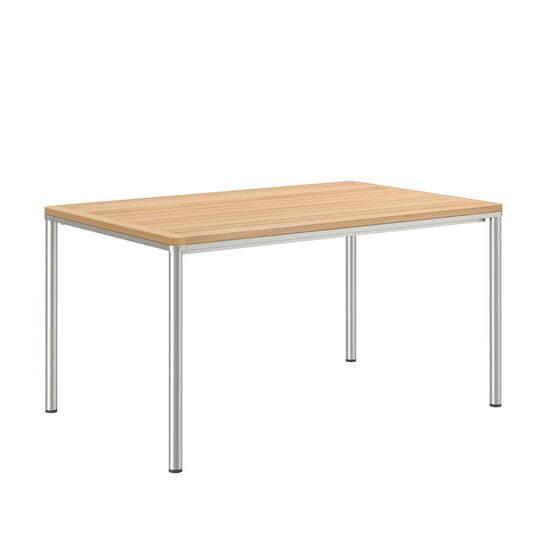 Portland Tisch Edelstahl 140 x 90 Tischplatte Teak