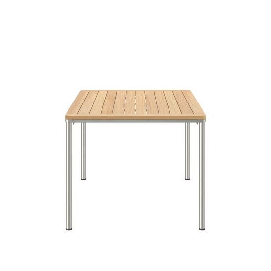 Portland Tisch Edelstahl 140 x 90 Tischplatte Teak