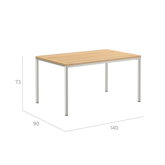 Portland Tisch Edelstahl 140 x 90 Tischplatte Teak