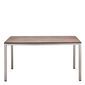 Portland Tisch Edelstahl 140 x 90 Tischplatte Kunstharz Patina Graubraun