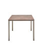 Portland Tisch Edelstahl 140 x 90 Tischplatte Kunstharz Patina Graubraun