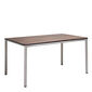 Portland Tisch Edelstahl 140 x 90 Tischplatte Kunstharz Patina Graubraun
