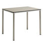 Portland Edelstahl Tisch 90 x 70 Tischplatte Kunstharz Taupe
