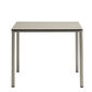 Portland Edelstahl Tisch 90 x 70 Tischplatte Kunstharz Taupe