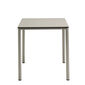 Portland Edelstahl Tisch 90 x 70 Tischplatte Kunstharz Taupe