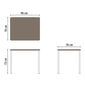 Portland Edelstahl Tisch 90 x 70 Tischplatte Kunstharz Taupe
