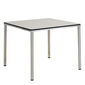 Portland Edelstahl Tisch 90 x 90 Tischplatte Kunstharz Taupe