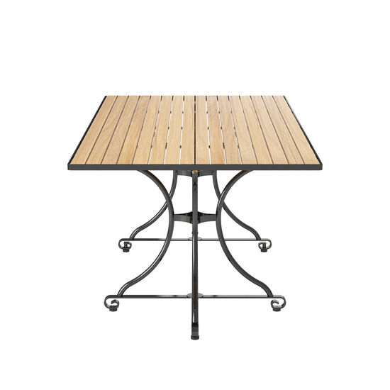 Fontenay Low Dining Tisch rechteckig 160 x 85, Teakleisten