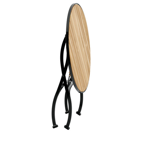 Fontenay Tisch rund 75 klappbar, Teakleisten