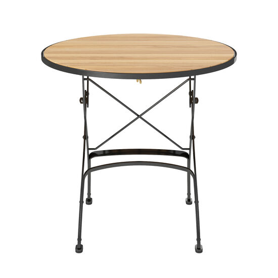 Fontenay Tisch rund 75 klappbar, Teakleisten