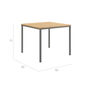 Portland Tisch Graphit 90 x 90 Tischplatte Teak
