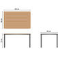 Portland Tisch Graphit 140 x 90 Tischplatte Teak