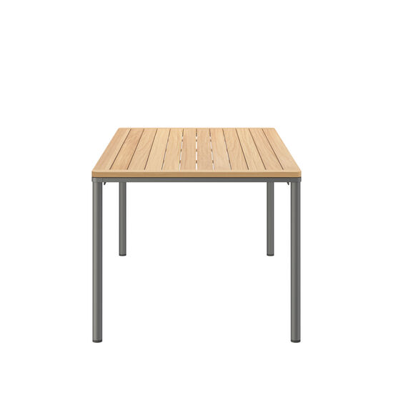 Portland Tisch Graphit 165 x 90 Tischplatte Teak