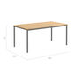 Portland Tisch Graphit 165 x 90 Tischplatte Teak
