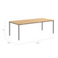 Portland Tisch Graphit 220 x 100 Tischplatte Teak