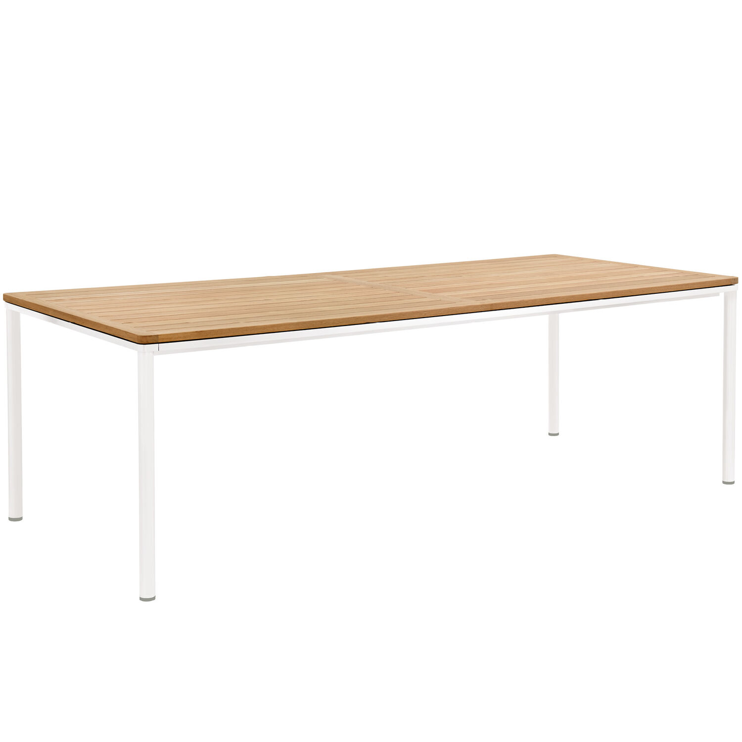 Portland Tisch Weiß 220 x 100 Tischplatte Teak - Garpa