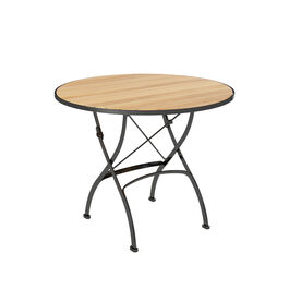 Fontenay Tisch rund 90 klappbar, Teakleisten