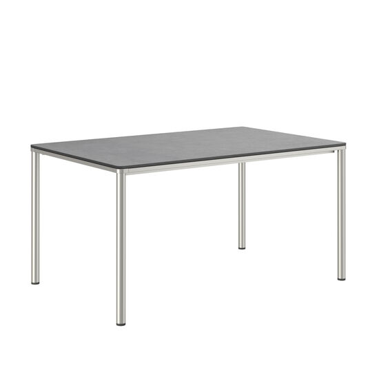 Portland Tisch Edelstahl 140 x 90 Tischplatte Kunstharz Shade