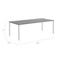 Portland Tisch Edelstahl 220 x 100 Tischplatte Kunstharz Shade