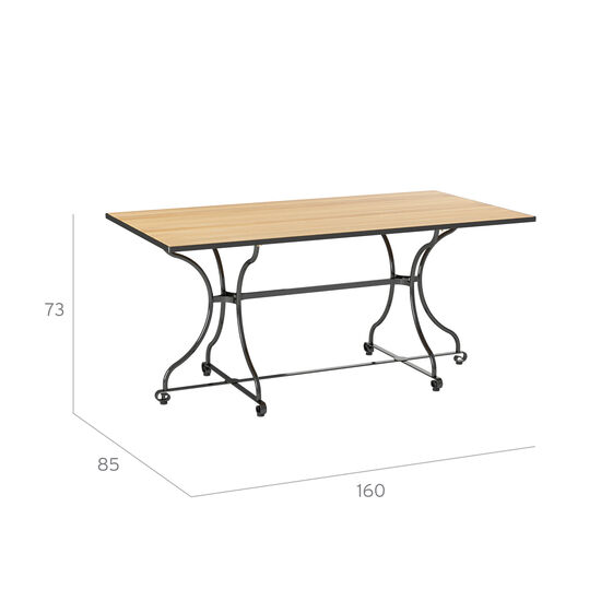 Fontenay Tisch rechteckig 160 x 85, Teakleisten