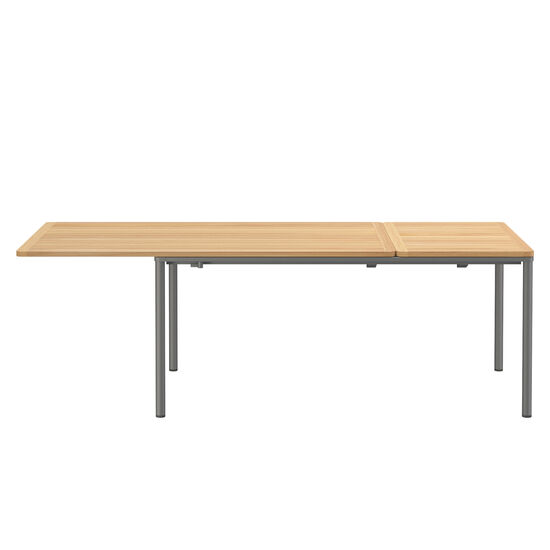 Portland Ausziehtisch Graphit 165-225 x 90 Tischplatte Teak
