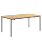 Portland Ausziehtisch Graphit 165-225 x 90 Tischplatte Teak