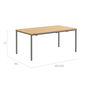 Portland Ausziehtisch Graphit 165-225 x 90 Tischplatte Teak